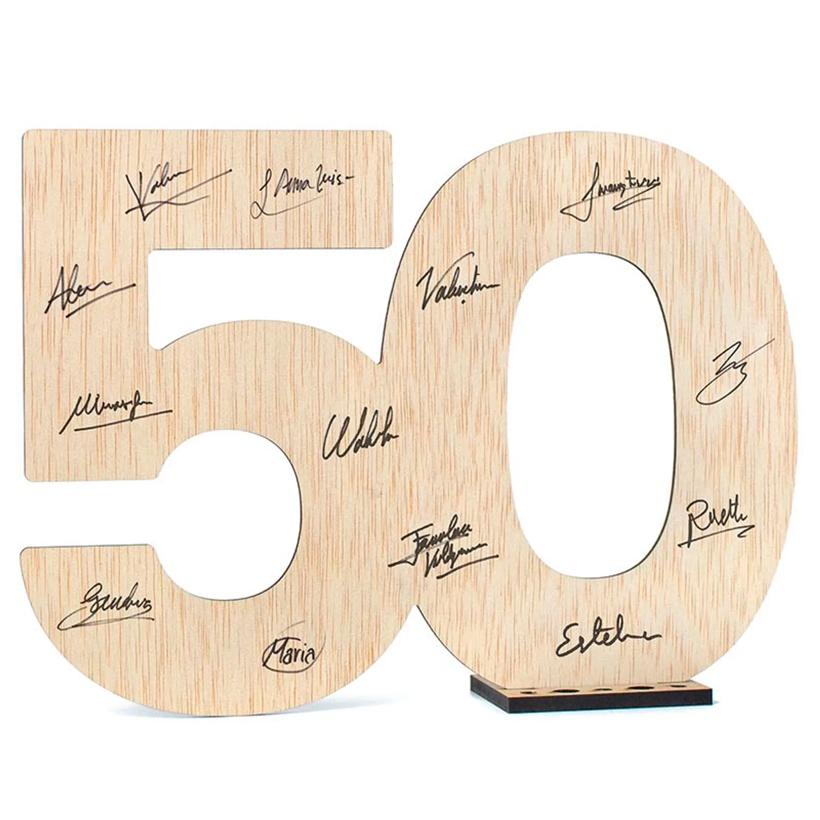 Números de madera para firmas