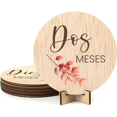 Tarjetas cumple mes en madera