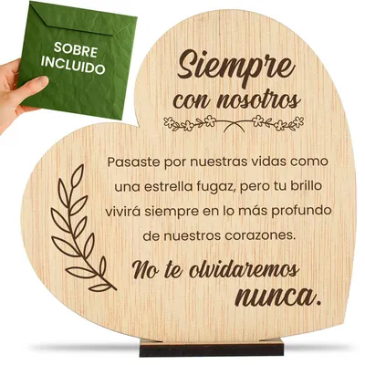 Tarjetas de condolencias en madera